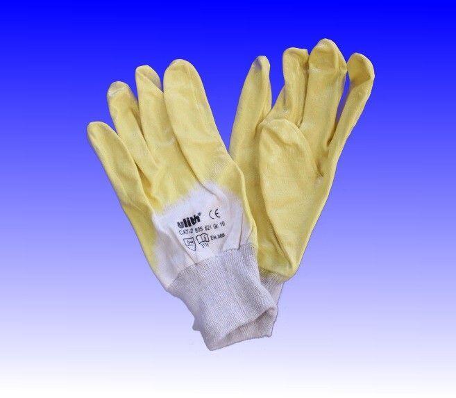 Handschuhe "Nitril" gelb mit Strickbund Größe M/L