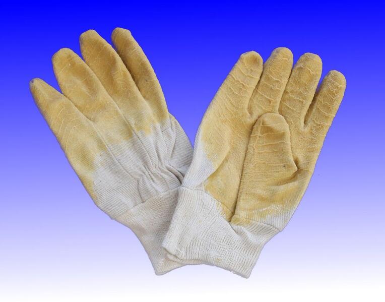 Handschuhe gelb schrumpfgeraut mit Bündchen Größe L